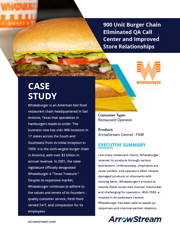 900 Unit Burger Chain, Whataburger, Eliminated QA Call Center and Improved Store Relationships