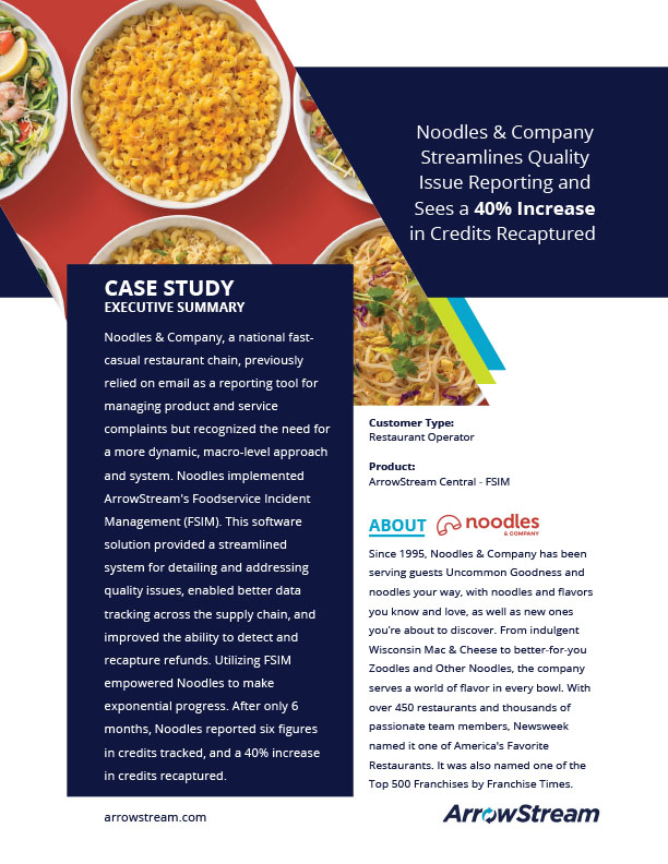 Noodles & Company Streamlines Quality Issue Reporting and Sees a 40% Increase in Credits Recaptured