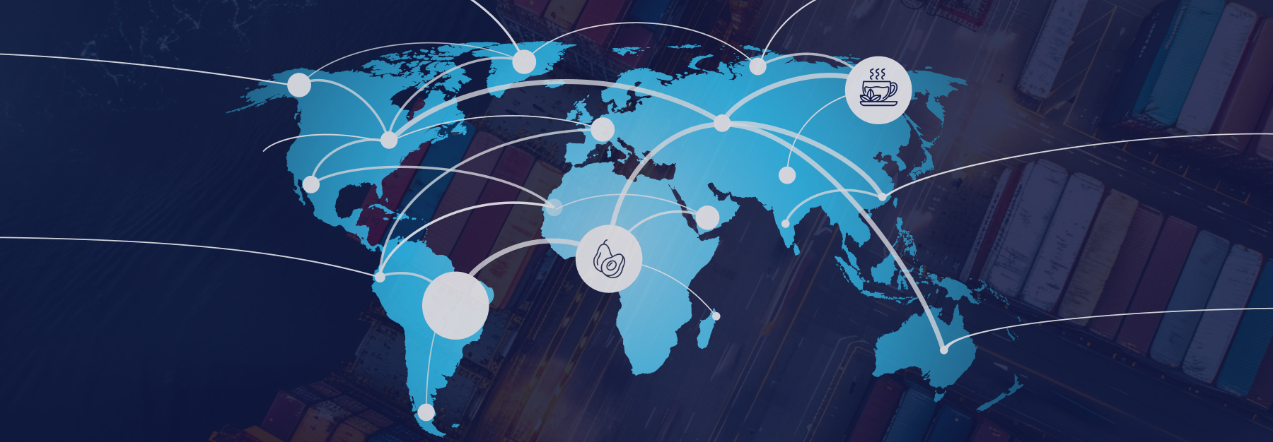 infographic showing a global map and how tariff changes influence sourcing regions, product categories (ingredients, packaging, equipment), and cost volatility.